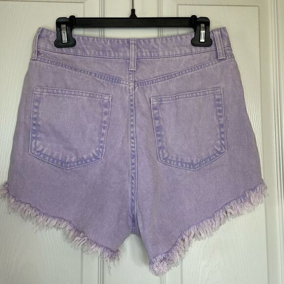 Wild fable highest rise denim wash purple shorts size 6 - Picture 2 of 5